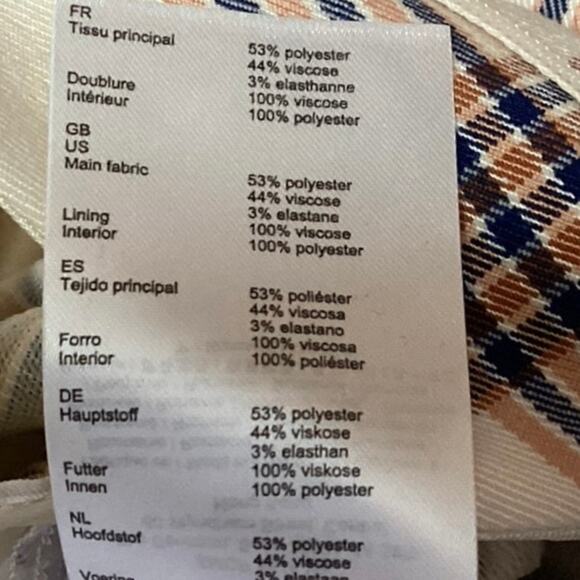 NEW Maje Izore White Blue Plaid Checkered High Waist Pockets Casual Shorts Sz XS - Picture 5 of 5